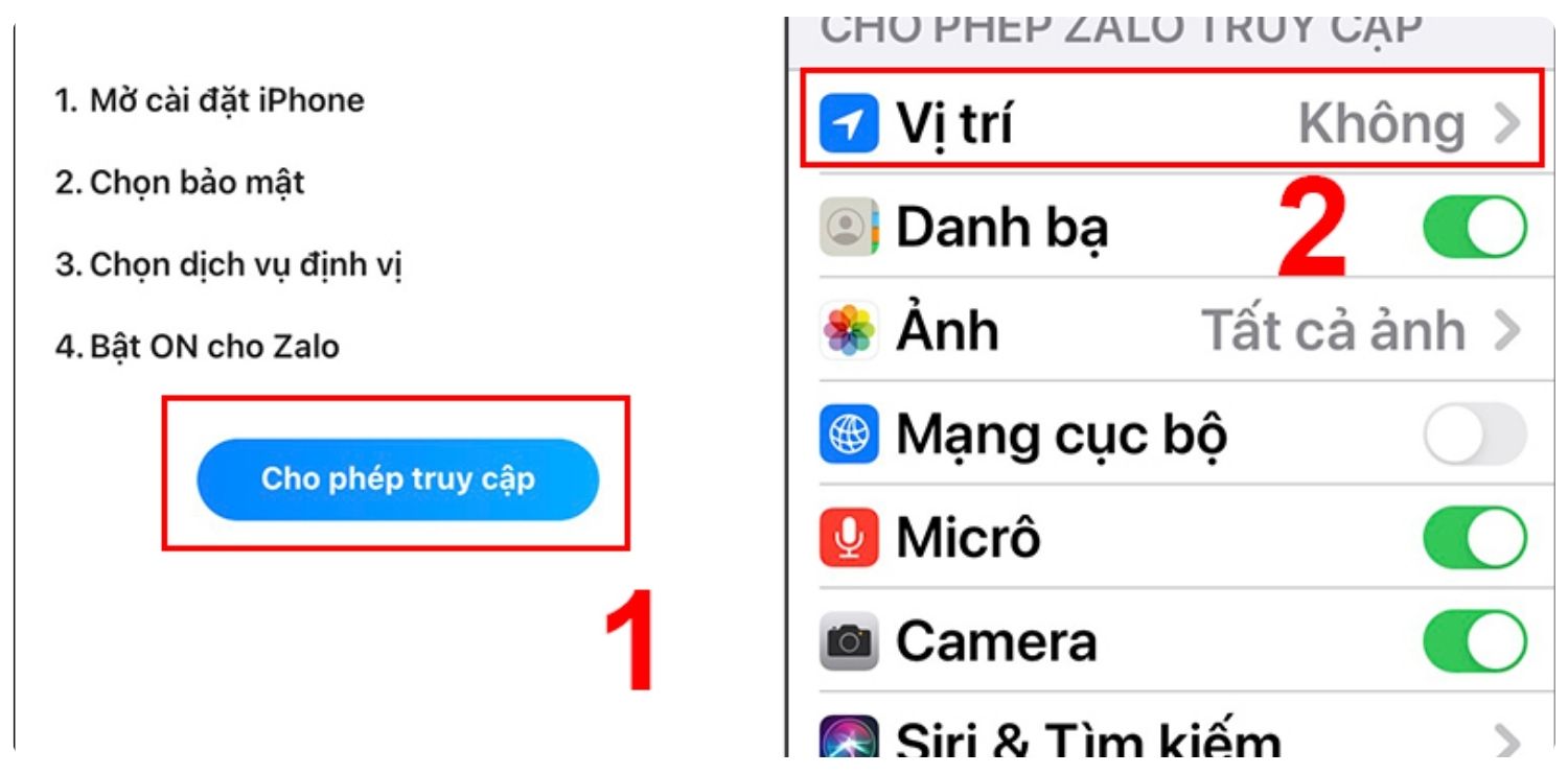 định vị điện thoại qua Zalo
